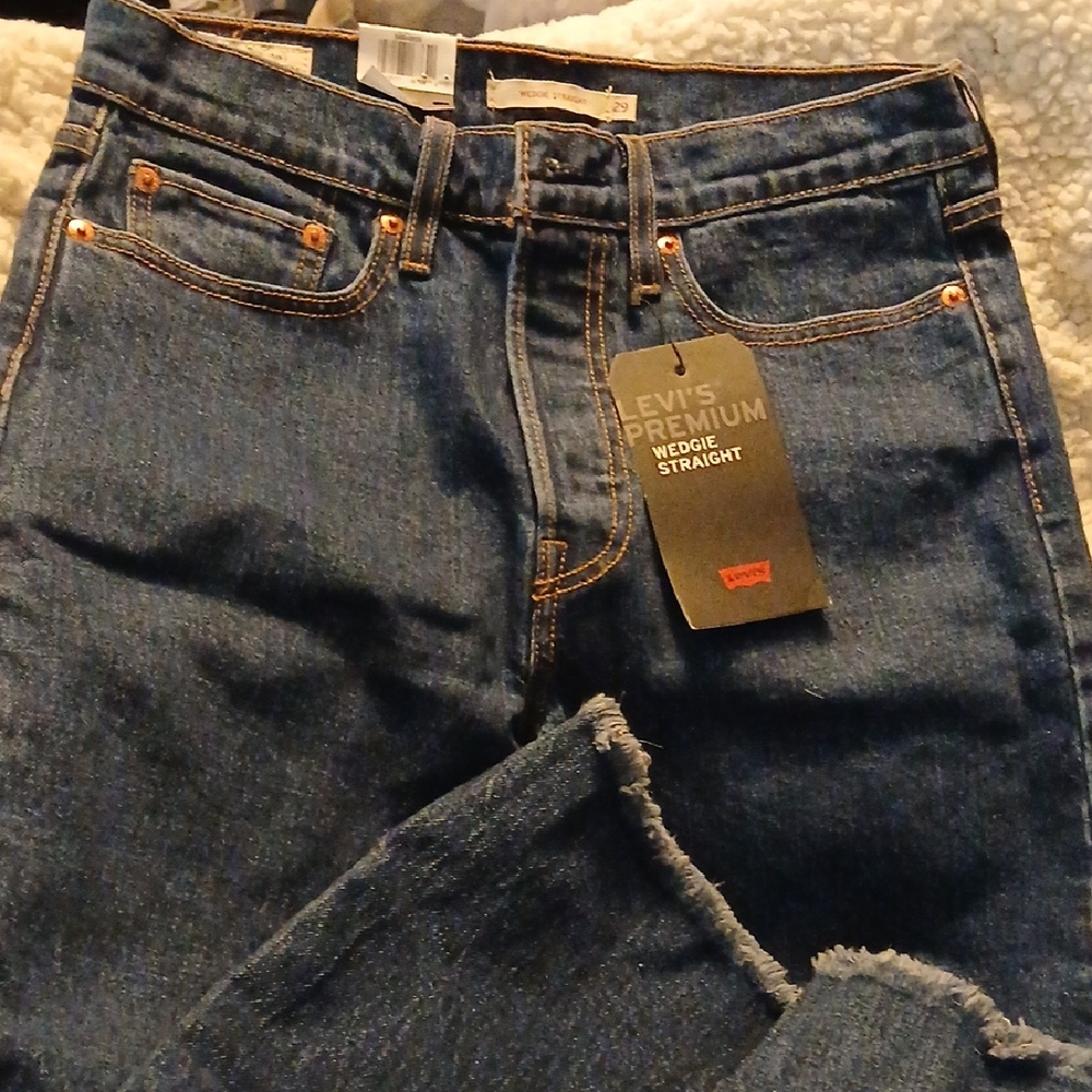 Levi's Blue Denim Wedgie Straight Jeans 29x26 NWT